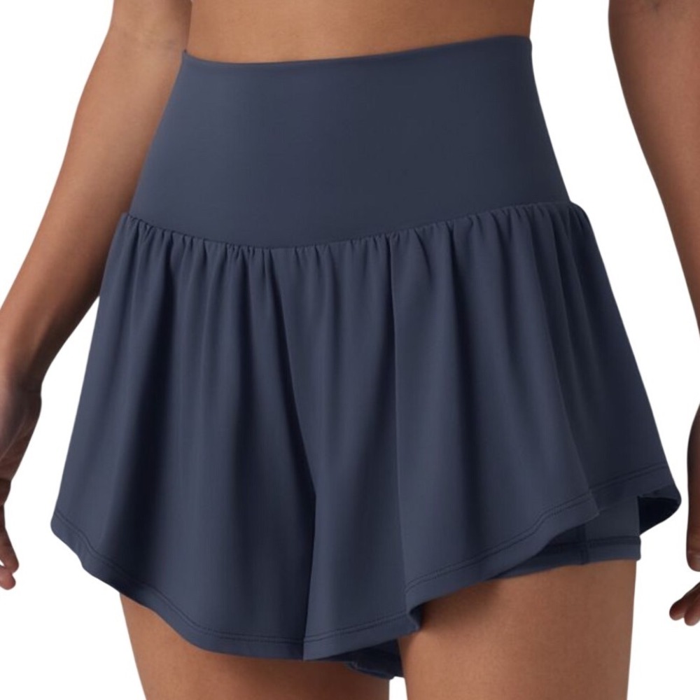 HALARA High-Waist Navy Blue Athletic Skirt-Shorts